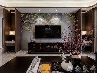 中式風格家居裝修裝飾室內(nèi)設計效果-H814-2